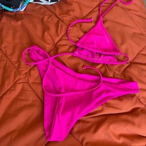 PINK TRIANGLE BIKINI TOP